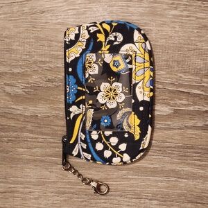 Vera Bradley ID Case + Coin Pouch in Ellie Blue Print